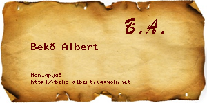 Bekő Albert névjegykártya